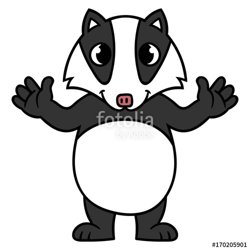 Badger clipart simple cartoon. Illustration stock image and