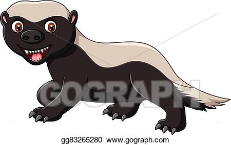 Badger clipart white background. Vector stock cartoon funny