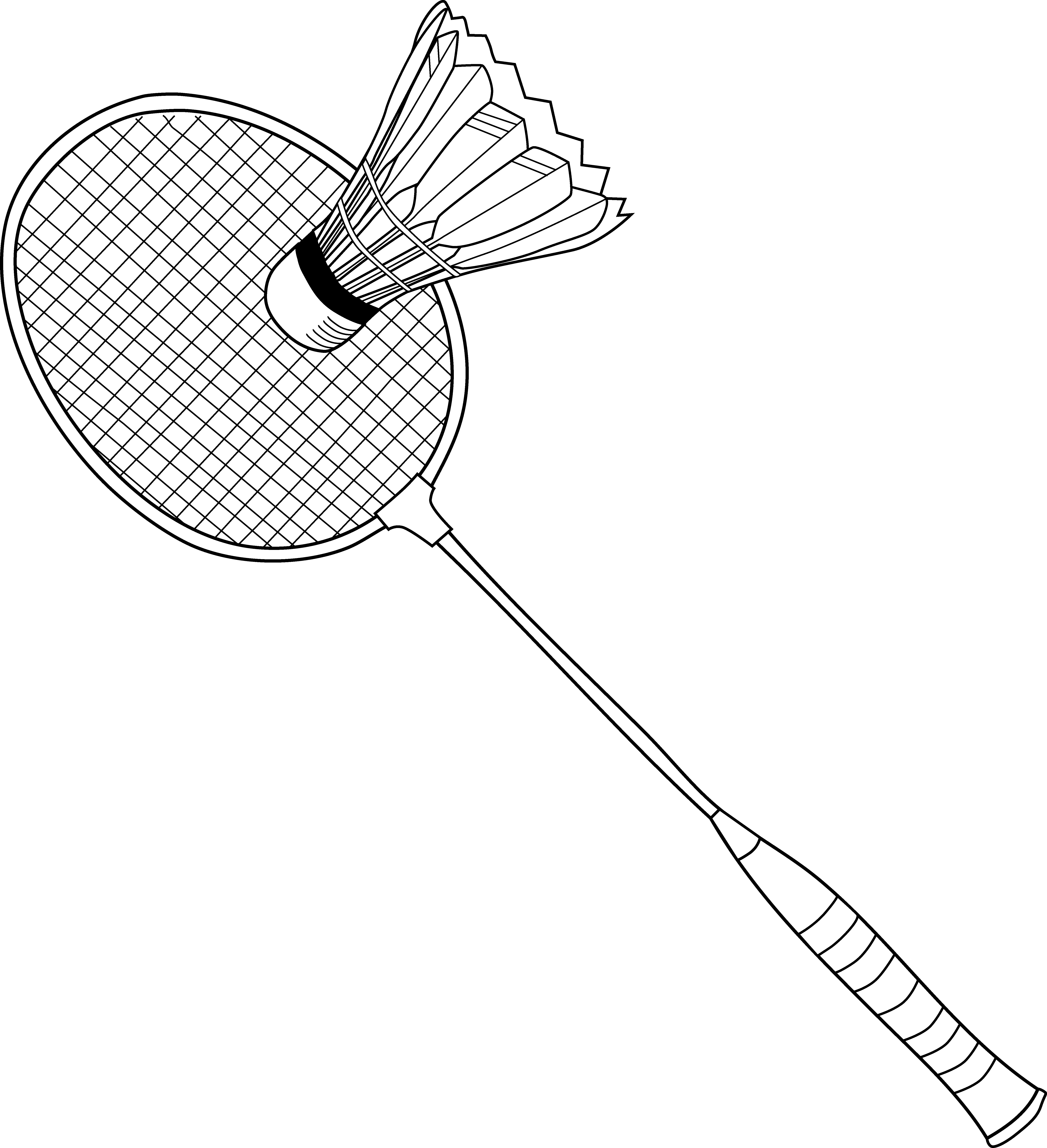badminton clipart black and white