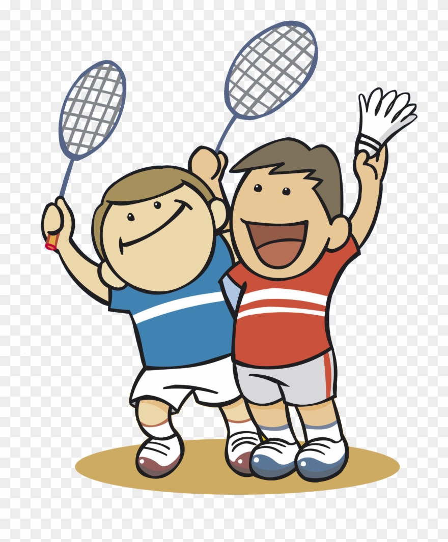Badminton clipart boy. Badmitton cartoon play 