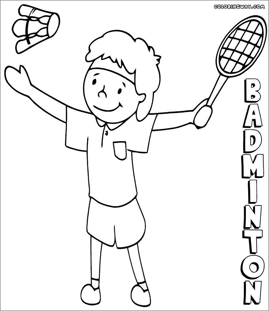 Badminton clipart colouring page. Printable coloring coloringbay 