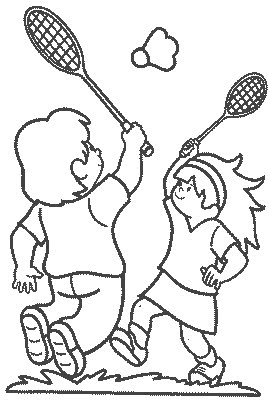 Digital dunes march game. Badminton clipart colouring page