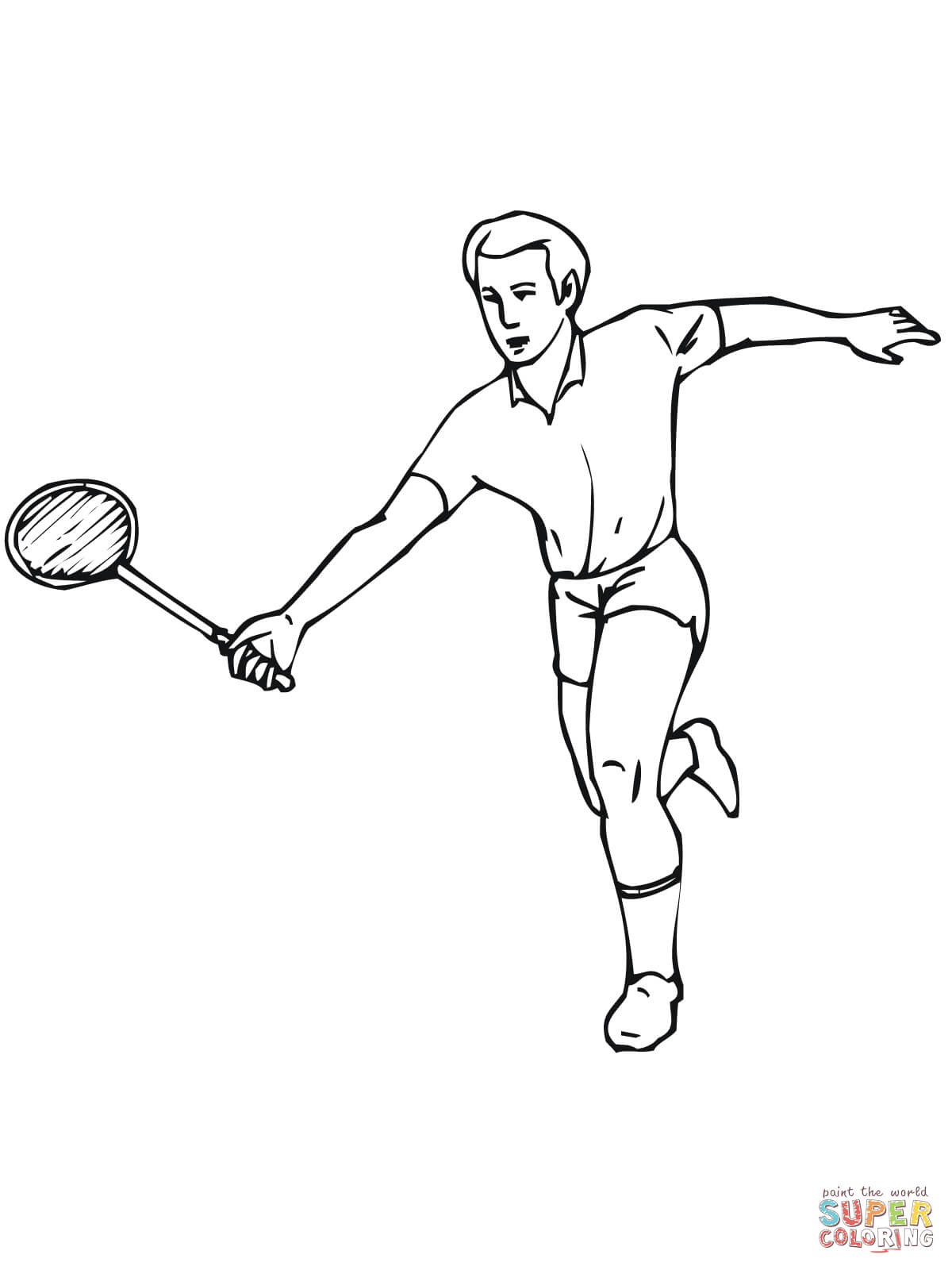 Coloring free printable pages. Badminton clipart colouring page