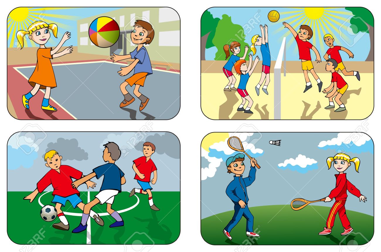 Games clipart outside game. Outdoor badminton 