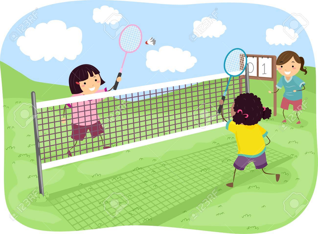 badminton clipart outdoor game badminton