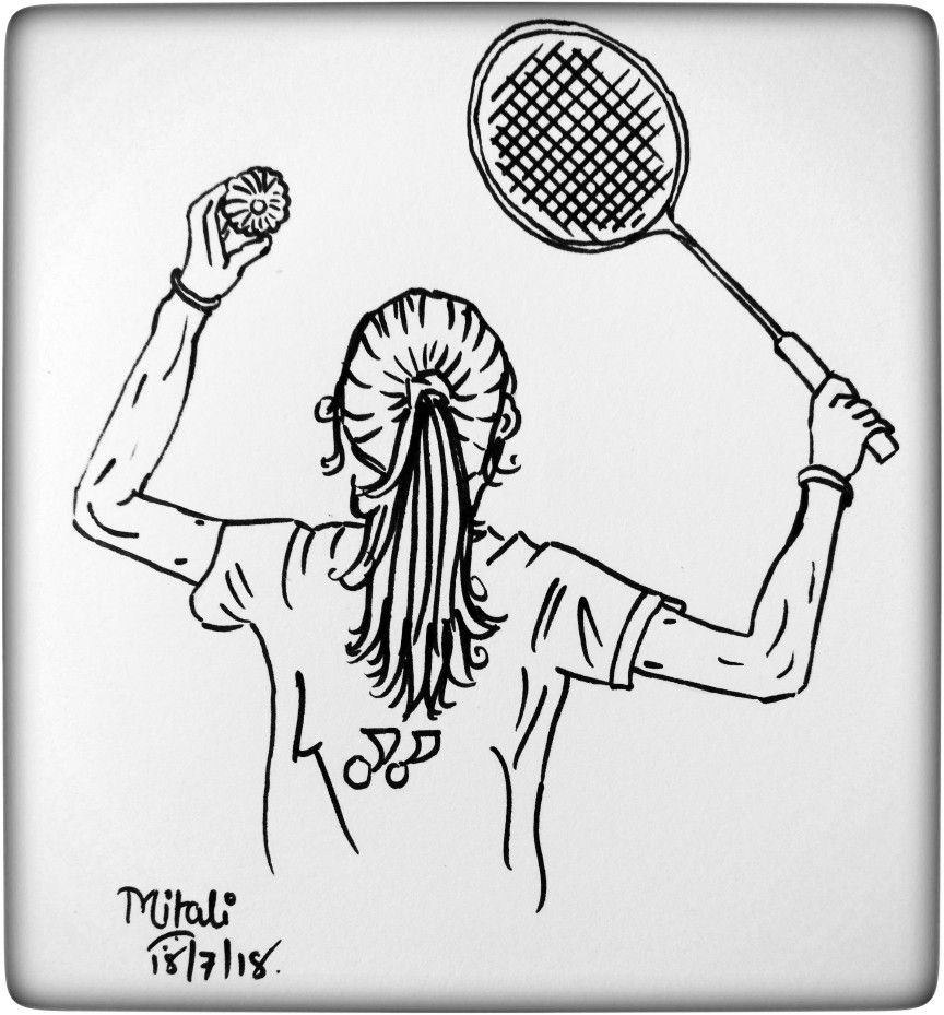 badminton clipart sketch