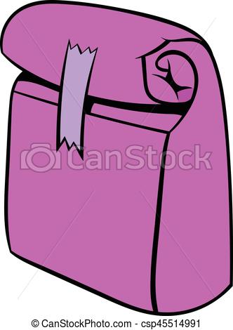 Bag clipart cartoon. Lunch paper pink icon