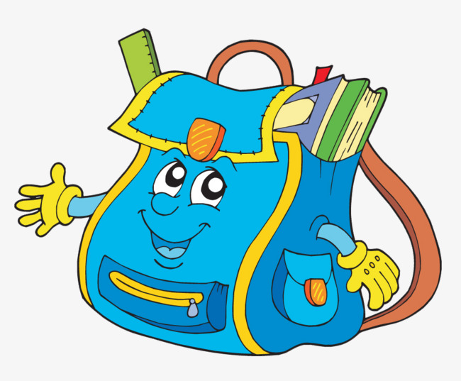 Bag clipart cartoon. School filled with books