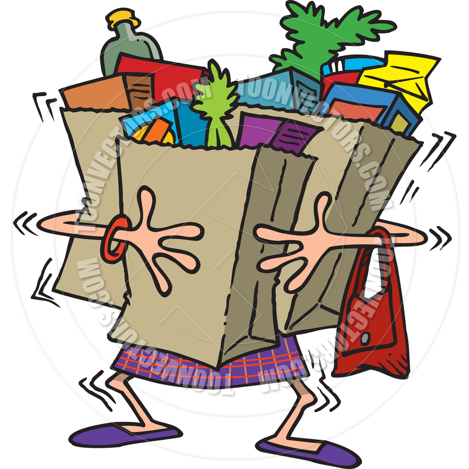 Bag clipart grocery. Carrying 