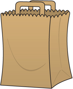 Bag clipart grocery. Brown 