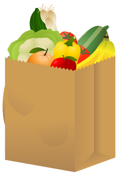 Bags of groceries free. Bag clipart grocery