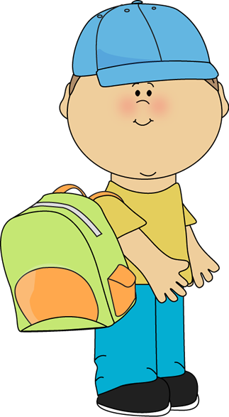 clipart backpack child carrying