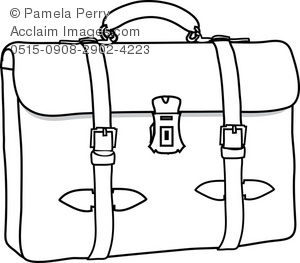 briefcase clipart black and white