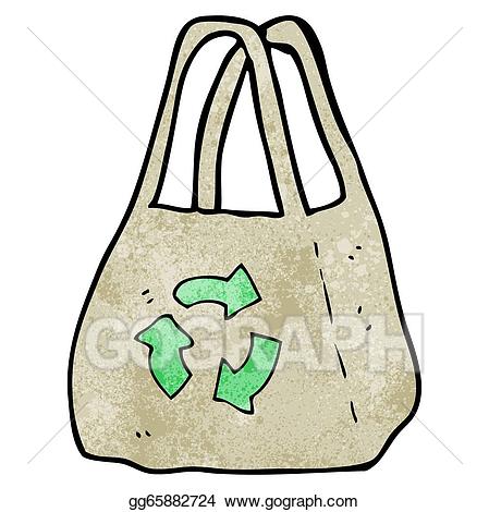 Bag clipart reusable bag. Vector cartoon illustration