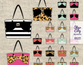 Fashion etsy handbag purse. Bag clipart tote bag