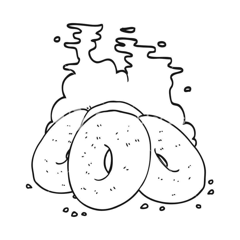 bagel clipart black and white
