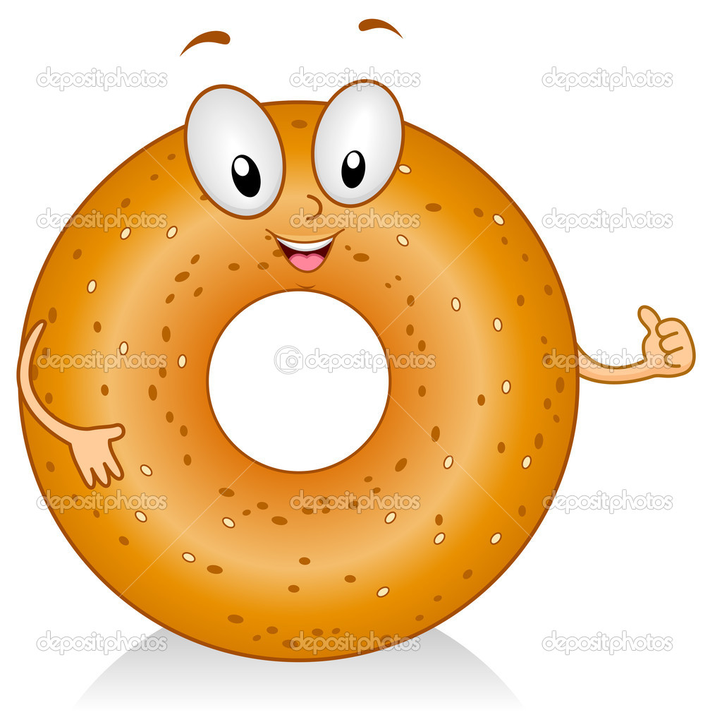Funny resolution x . Bagel clipart happy