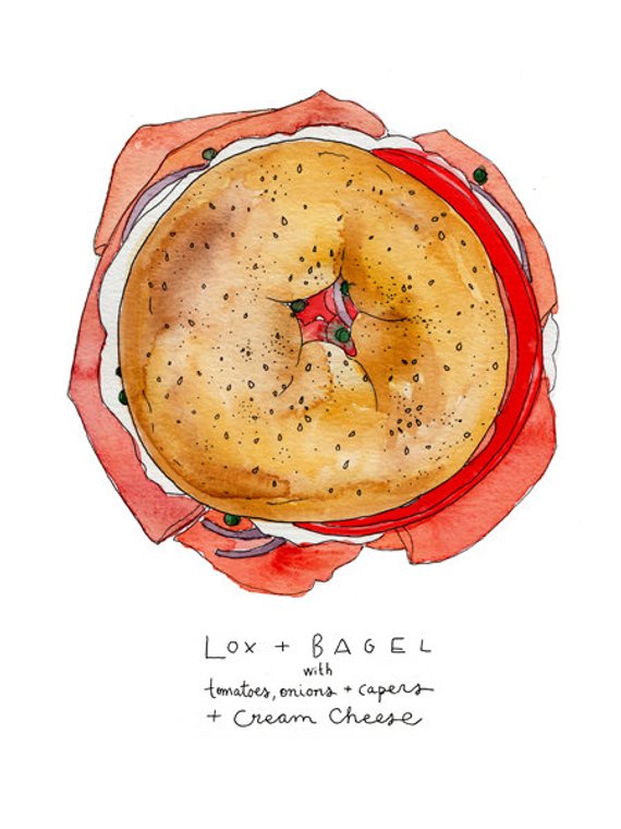 Classic new york with. Bagel clipart lox