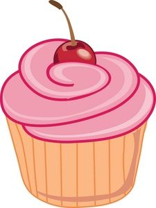 Muffins clipart cute pink cupcake. Cherry 