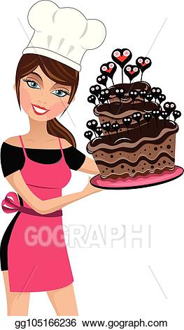 baked goods clipart woman