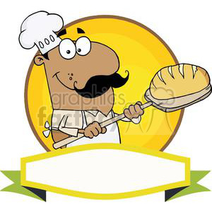 Banner of a hispanic. Male clipart baker
