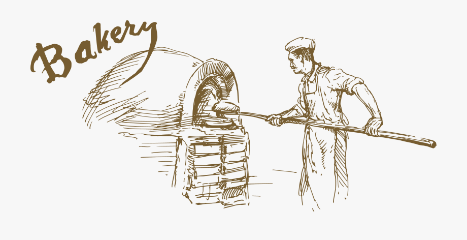 Baking drawing kid bread. Baker clipart sketch