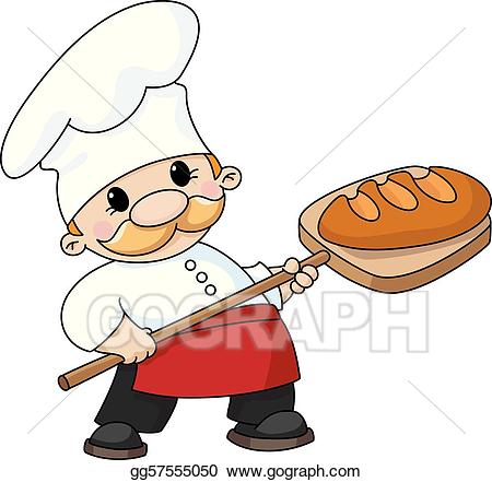 Baker clipart vector. Art with bread drawing