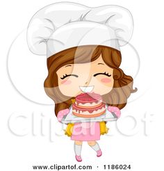 Bakery clipart animated. Free cartoon girl chef