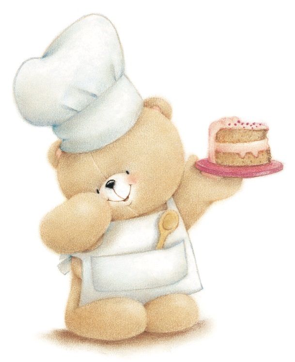 Baking clipart bear. Teddy forever friends chef