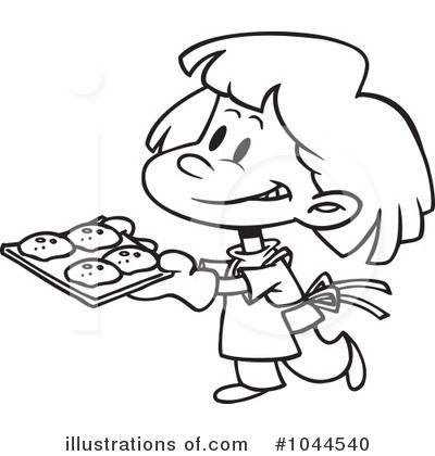 Illustration by toonaday royaltyfree. Baking clipart black and white