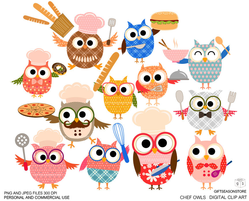 Baking clipart owl. Cooking pencil and in