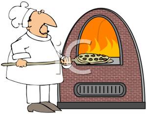 A chef in fire. Baking clipart pizza