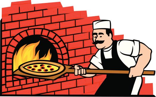 Cartoon chef cooking clip. Baking clipart pizza