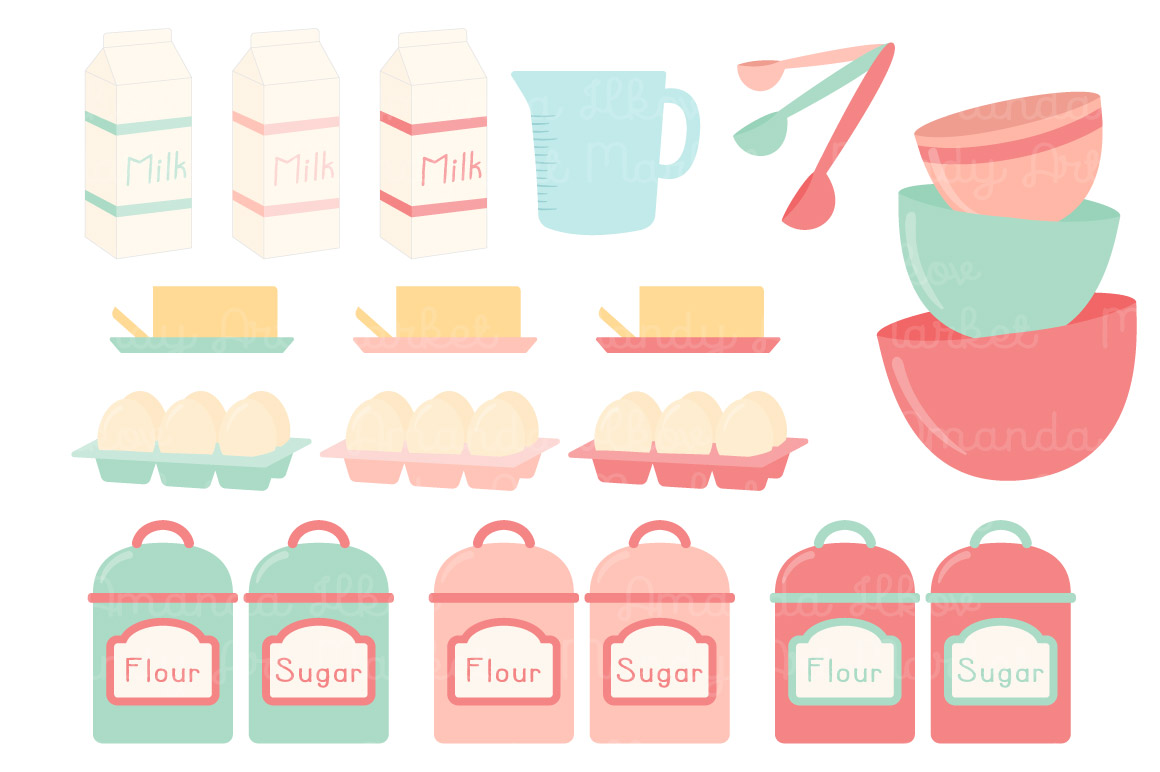 In mint coral by. Baking clipart vector