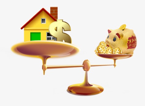 Exquisite aesthetic estate house. Balance clipart money