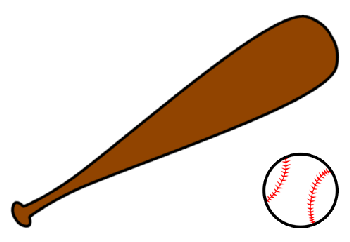 balls clipart baseball bat