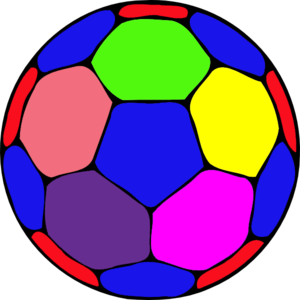 Pencil and in color. Ball clipart colored
