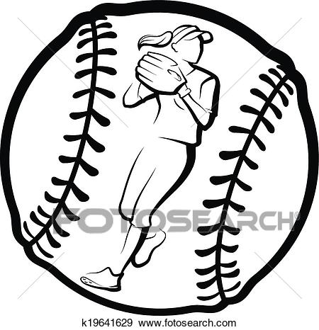 Free of player throwing. Ball clipart softball