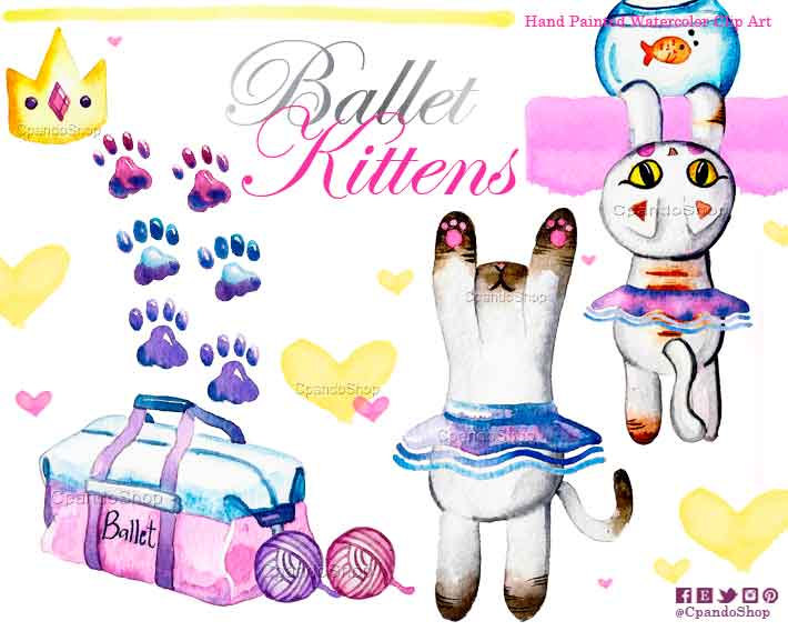 ballerina clipart cat