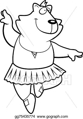 Vector art drawing gg. Ballerina clipart cat