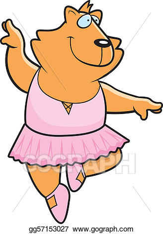 Vector art drawing gg. Ballerina clipart cat
