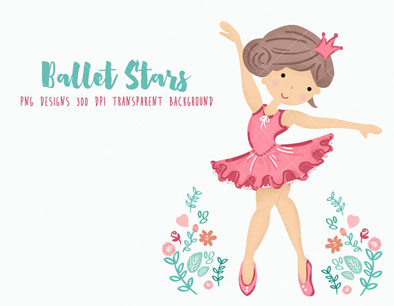 Ballerina personal and commercial. Ballet clipart cute