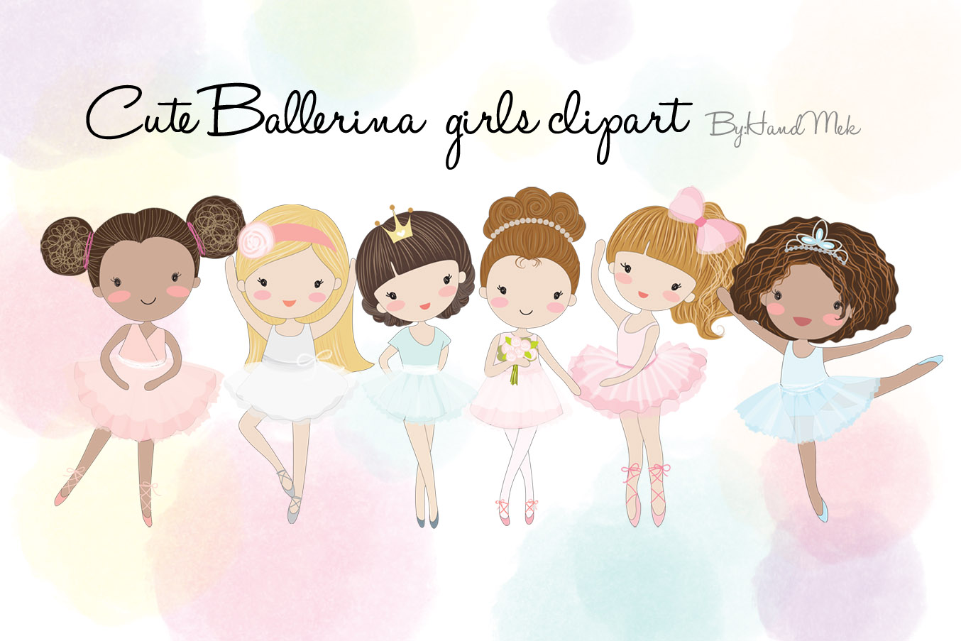 Ballerina girls . Ballet clipart cute