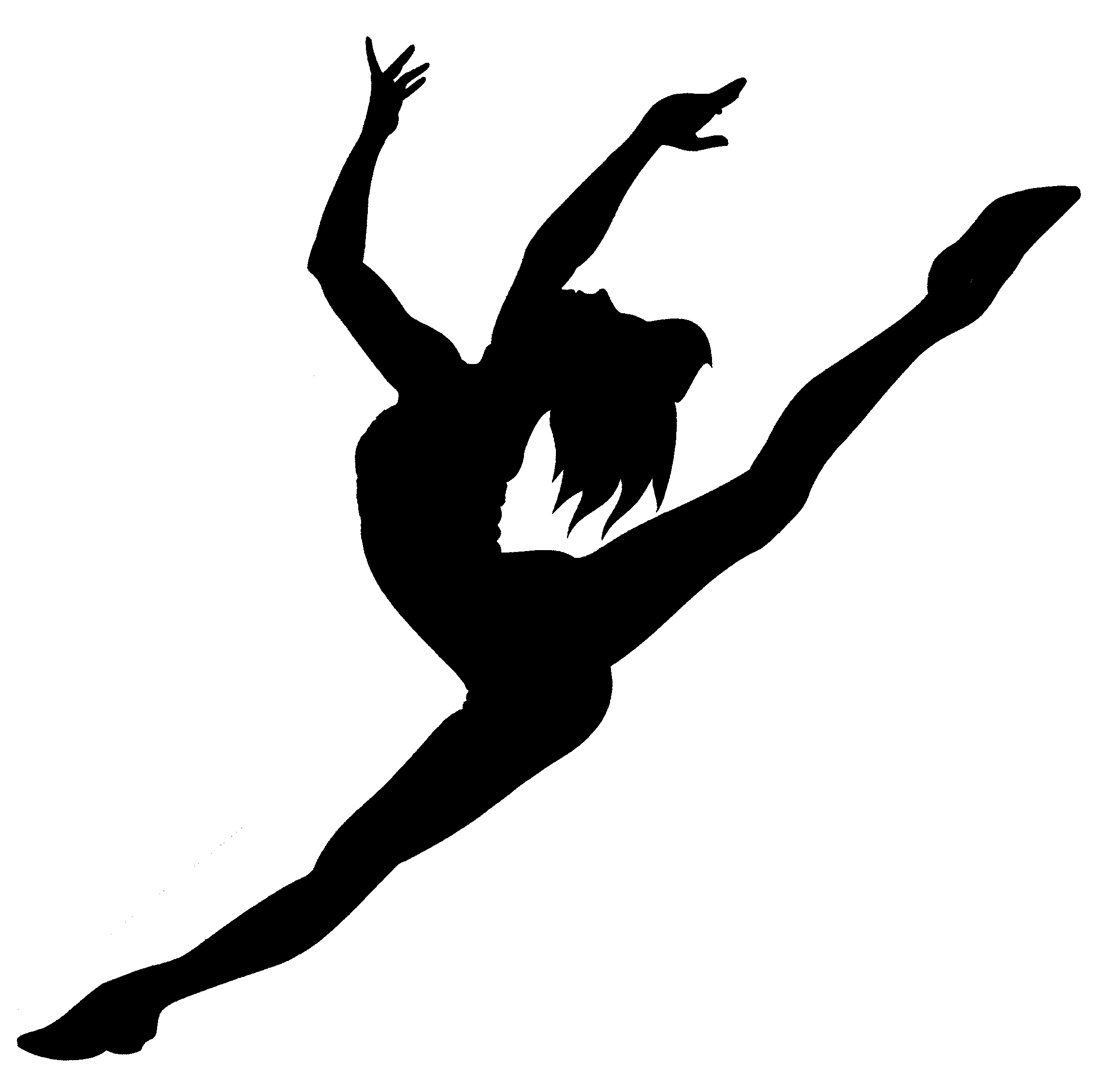 Gymnastics clipart ballet. Jazz dancer silhouette panda
