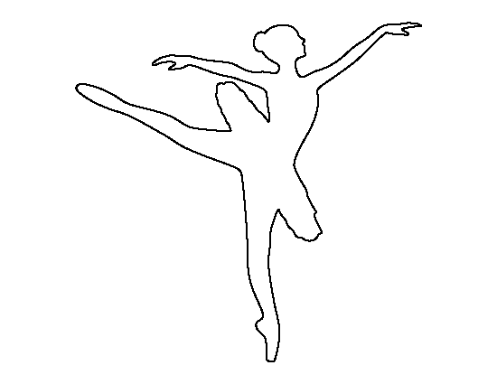 Ballerina pattern use the. Ballet clipart outline