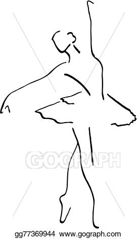 Ballet clipart line art. Vector dance eps gg
