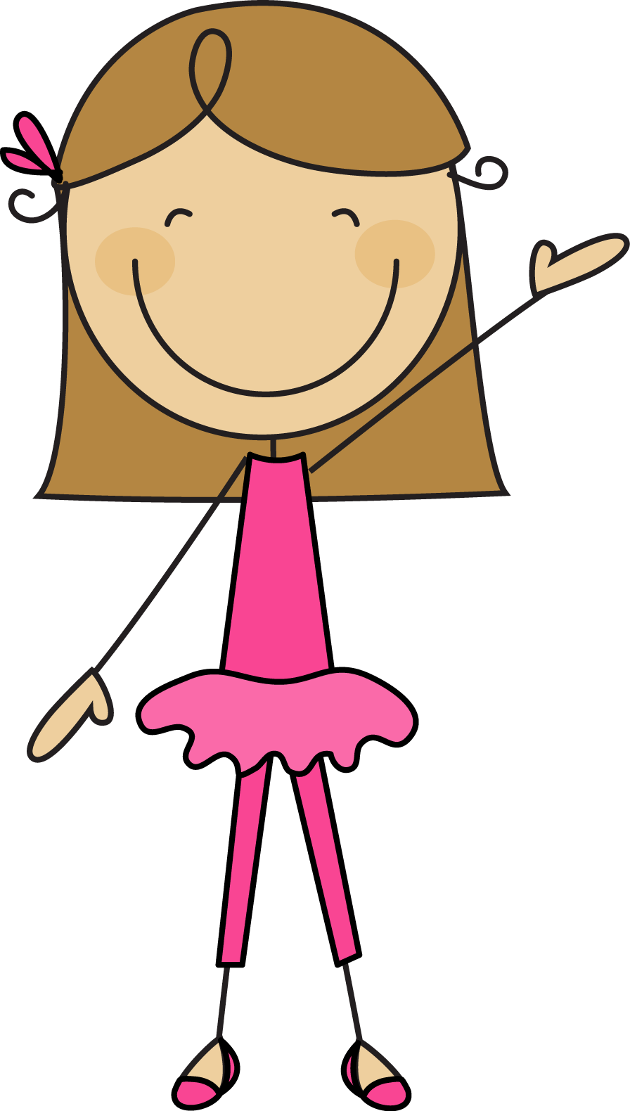 Stick figure of a. Clipart girl mirror