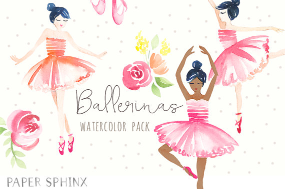 Ballet clipart watercolor. Ballerina dance and shoes