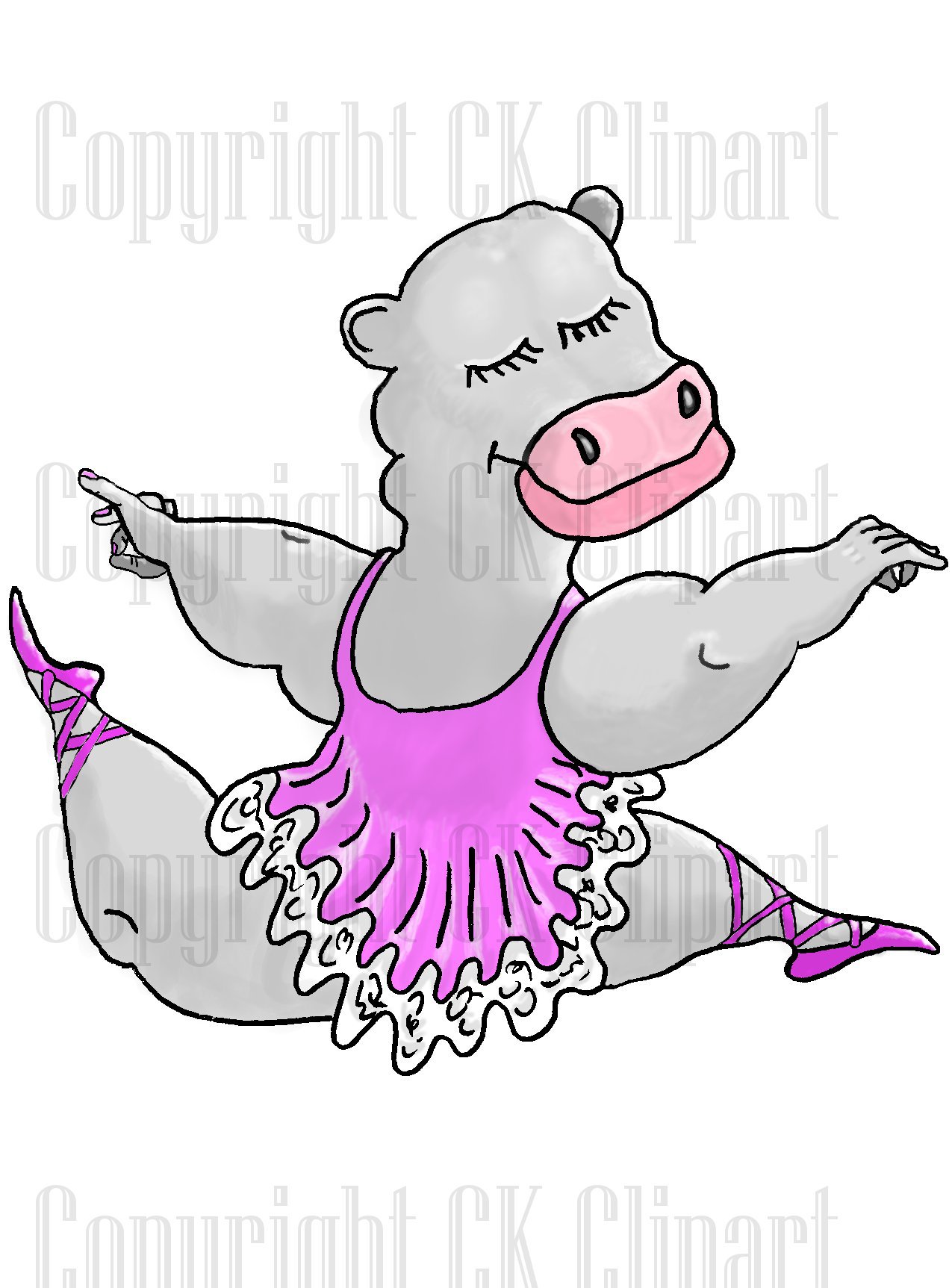 Ballerina clipart twirl. Hippo leaping ck 
