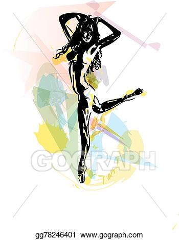 Vector dancer illustration sketch. Ballet clipart abstract